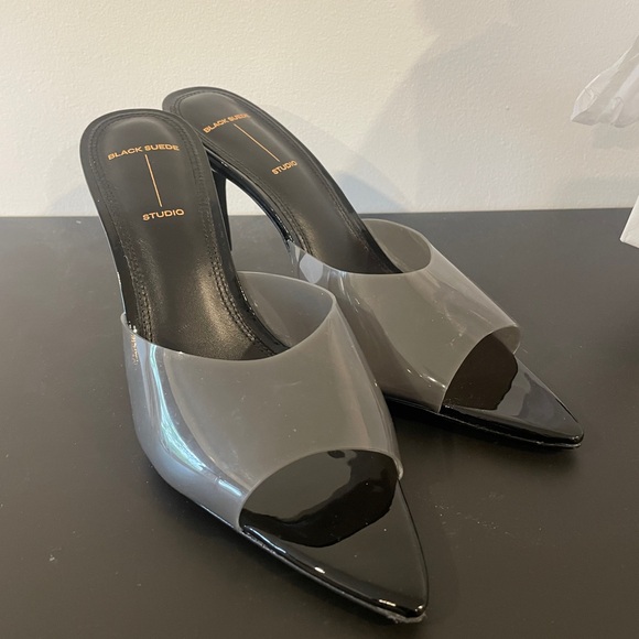 Black suede studio pvc mule black size 39.5 - Picture 8 of 16